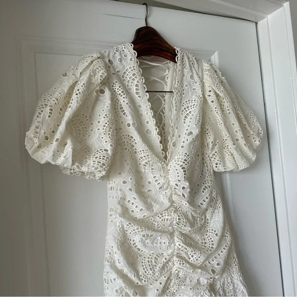 white applique midi dress Floral Applique One Shoulder Midi Dress in White – The Care Boutique